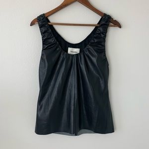 Nanushka Sleek Black Gathered Tank Top